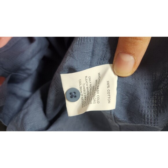 The Commons Men's Large Navy Jacquard Floral Camp Collar Short Sleeve Shirt NWT - Picture 8 of 10